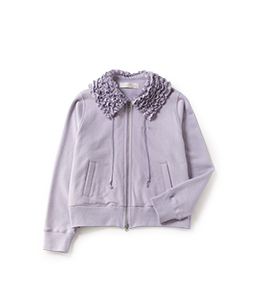  Frill collar zip up