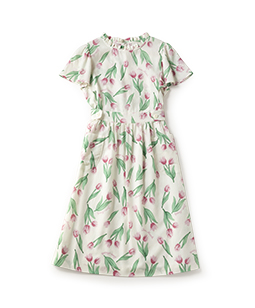 Tulip garden fluffy sleeve dress