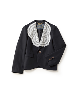 Compact twill sheer collar jacket