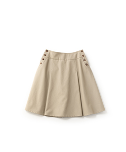 Compact twill tuck flare skirt