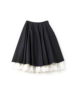 Compact twill double skirt