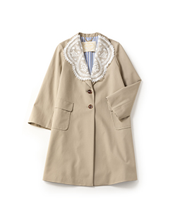 Compact twill sheer collar coat