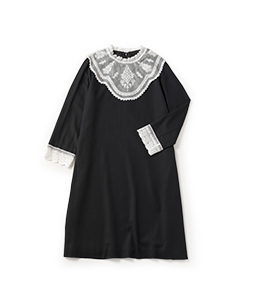 High twist chiffon puritan collar dress