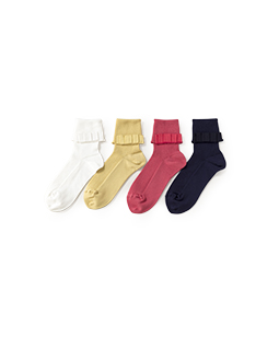 Drape ribbon crew socks