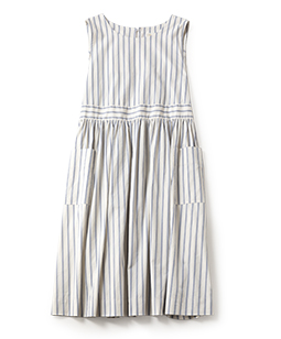 Satin stripe apron dress