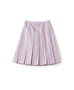 Spring stripe pleats skirt