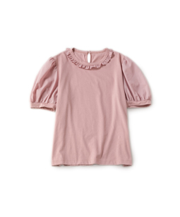 Organdy puff sleeve T-shirt