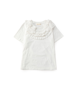 Organdy frill yoke T-shirt