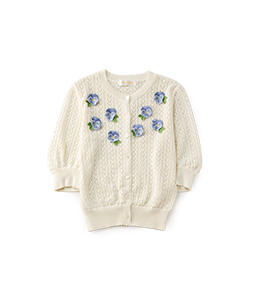 Pansy embroidery cloche cardigan