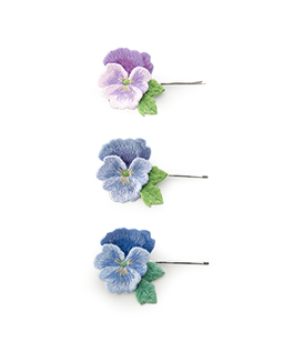 Pansy embroidery hairpin