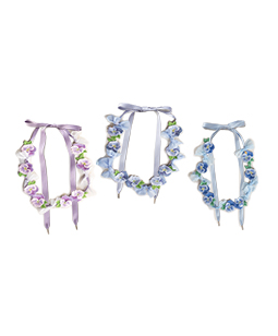 Pansy embroidery lei