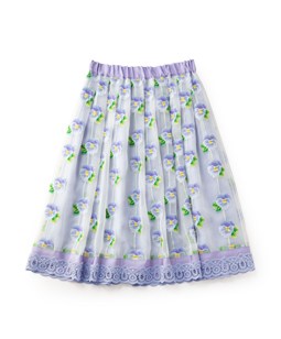 Pansy jacquard fluffy skirt