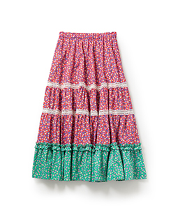 Strawberries and cream tiered skirt