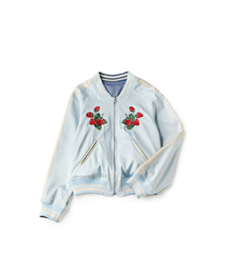 Strawberry & viola reversible souvenir jacket