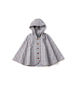 Spring glen check hooded cape