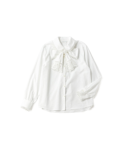 Jabot ribbon dress blouse