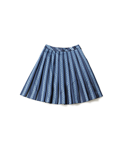 Ribbon jacquard stripe tuck skirt