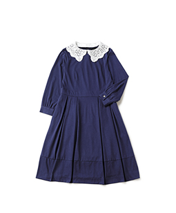 Cutwork collar dormitory onepiece