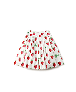 Strawberry field tuck skirt