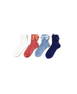 Side ribbon turn‐up socks