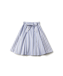 Dormitory stripe flare skirt