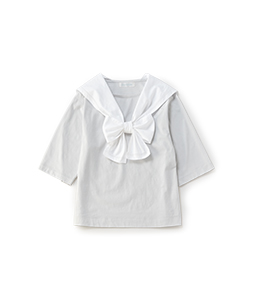 Bow ribbon marine collar pullover