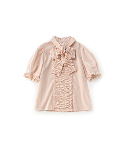 Shirring frill blouse