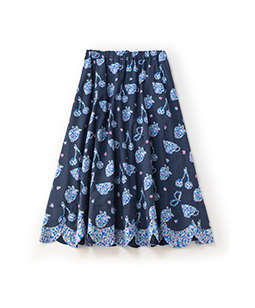 Bonjour Millefleurs scallop skirt