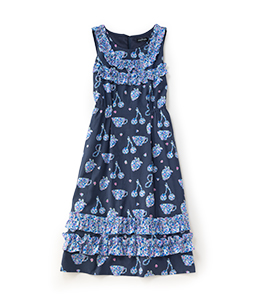 Bonjour Millefleurs frill trimming dress