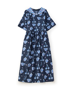 Bonjour Millefleurs marine collar dress