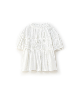Lace･Gingham smock blouse