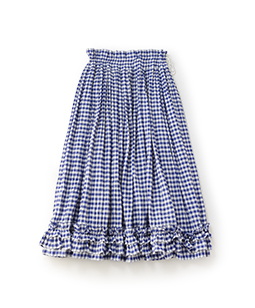 Lace･Gingham frill trimming skirt