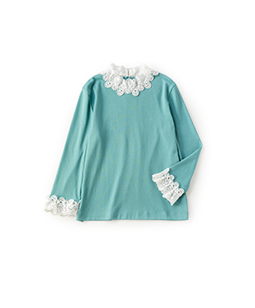 Royal-fraise lace collar pullover