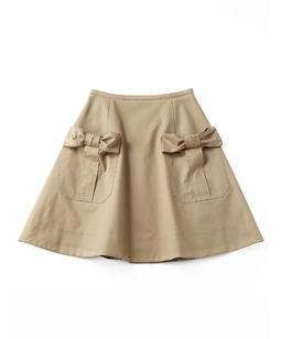 Nostalgia gabardine ribbon pocket skirt