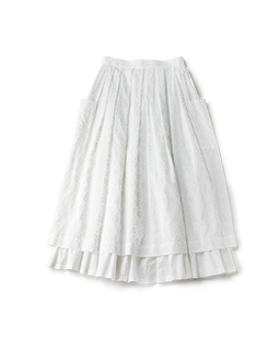 Flower lace print layered skirt