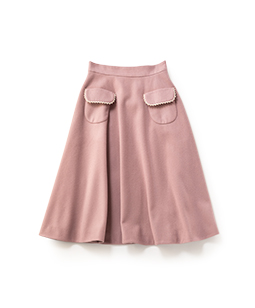 Lamb melton flare skirt