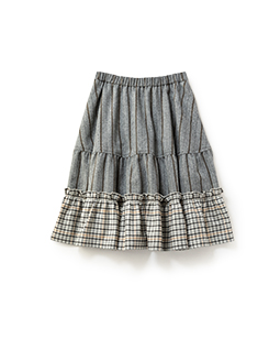 British mix tiered skirt