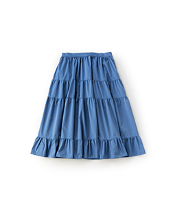 Stretch taffeta tiered skirt   