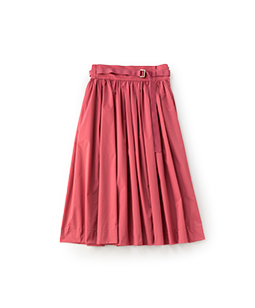 Stretch taffeta belted skirt  
