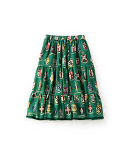 Flower crests tiered skirt 