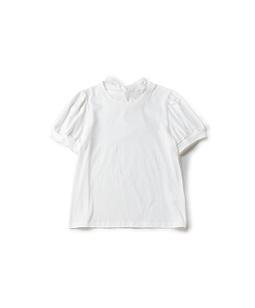 Back ribbon puff sleeve T-shirt