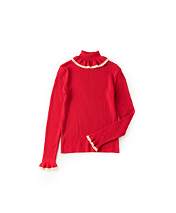 Bicolor frill turtle sweater 