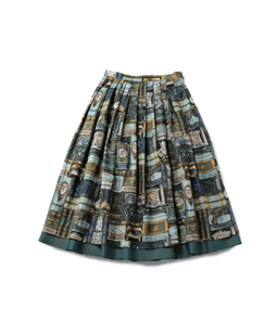 British Bookshelf tuck skirt 