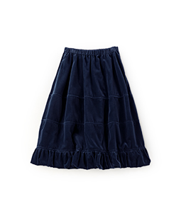 Cotton rayon velvet lantern skirt