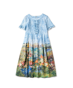 Beautiful painting front frill dress