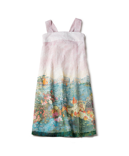 Beautiful painting back ribbon dress