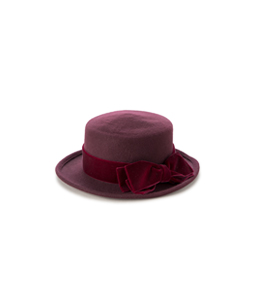 Wool felt & velvet ribbon hat
