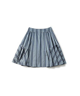 Regimental stripe fluffy skirt