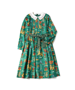 Joyful crest cloth stitch collar dress