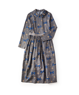 Royal ribbon round collar dress